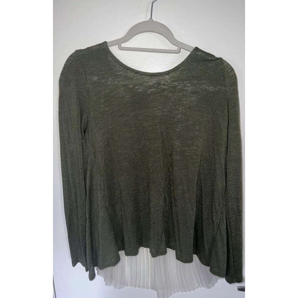 W5 Pleated Green Sweater